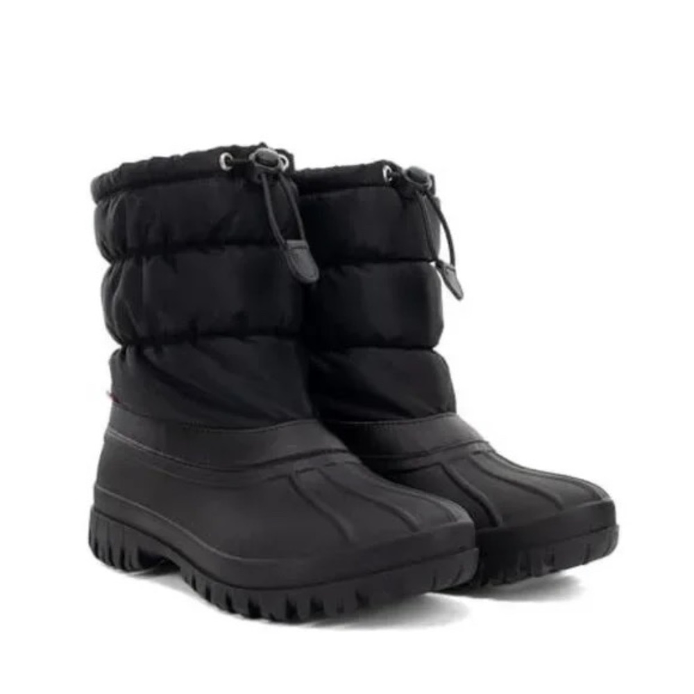 New Chooka Women's Black Nylon Puffer Snow Boots Water Repellent Memory Foam
